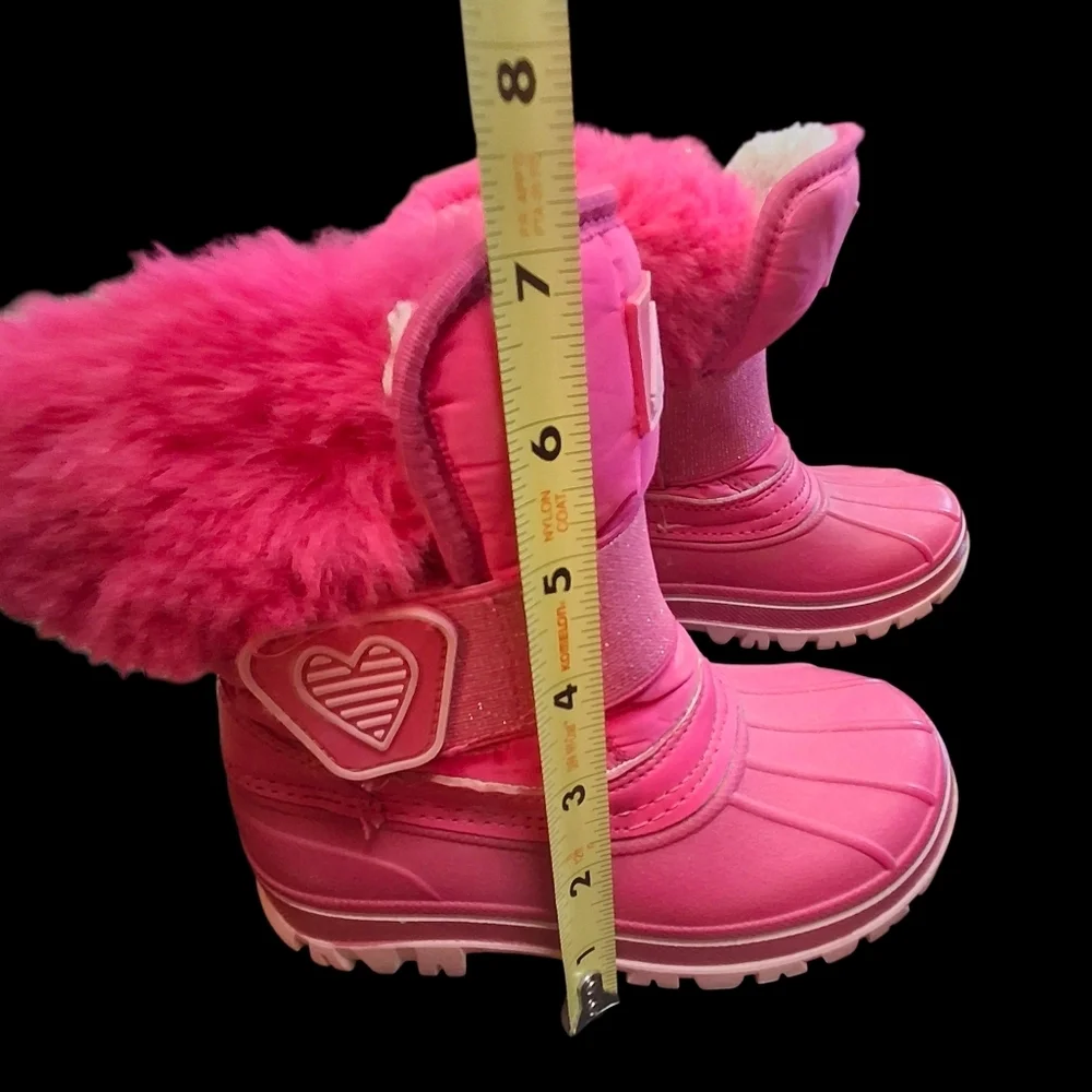 Nova Mountain Youth Pink Faux-Fur Sherpa Waterproof Winter Boots   Size 9 Kids